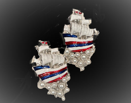 Festive Ship Brooches