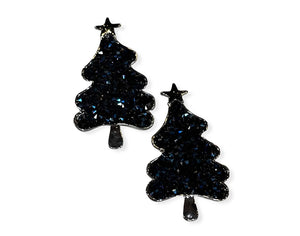 Blue Bling Christmas Tree Brooches